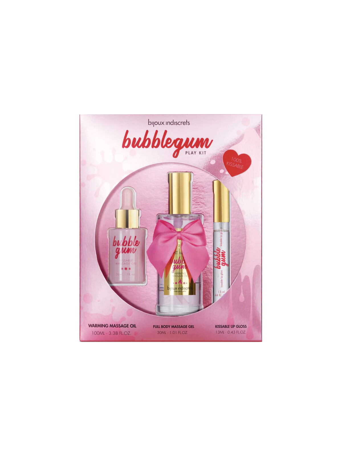 BIJOUX - INDISCRETS KIT BUBBLEGUM PLAY CON OLIO GEL E LUCIDA LABBRA