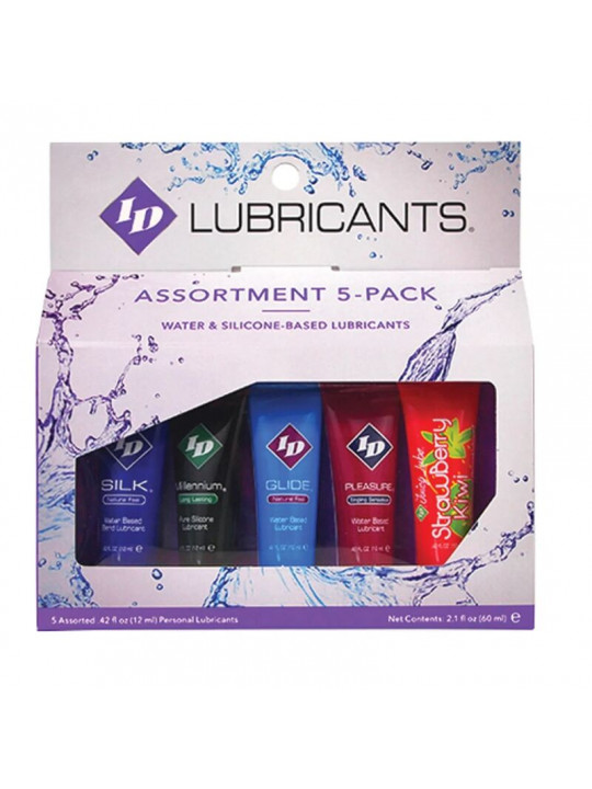 ID JUICY LUBE - CONFEZIONE ASSORTITA DA 5 TUBI LUBRIFICANTI DA 12 ML