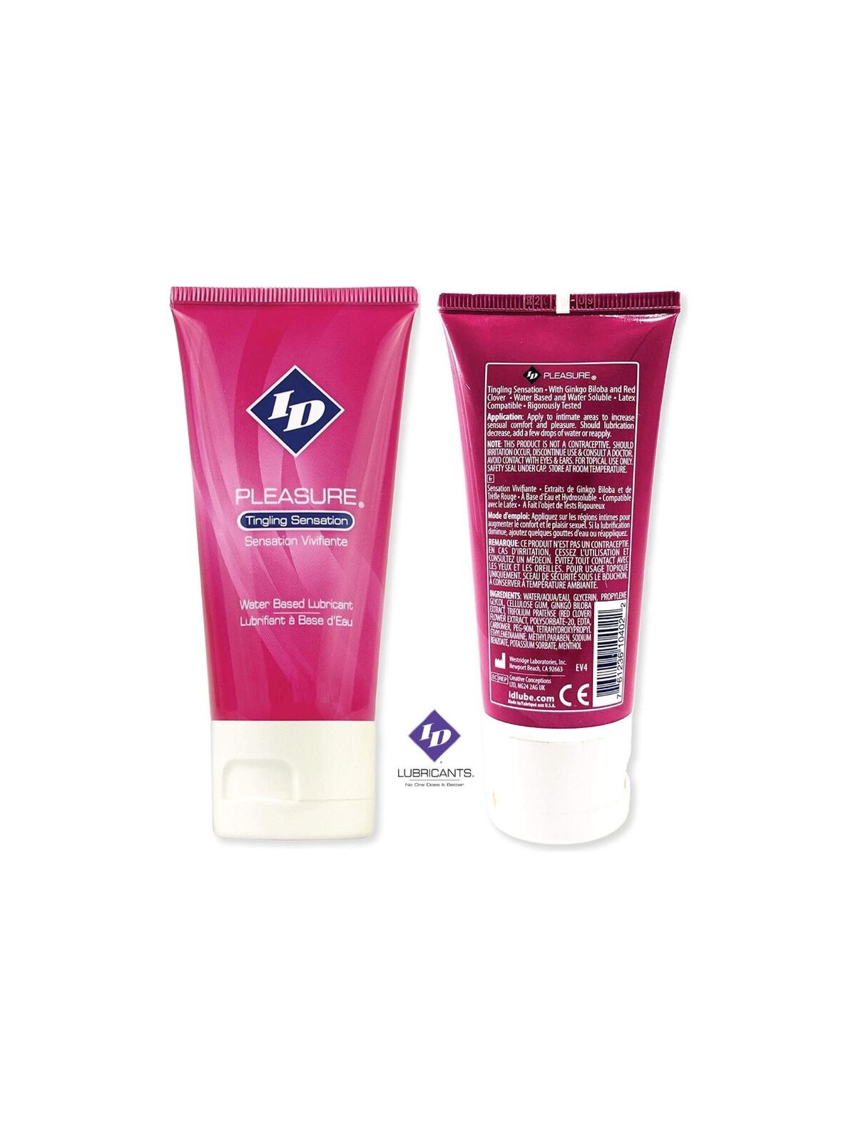 ID PLEASURE - LUBRIFICANTE A BASE ACQUA SENSAZIONE TINGENTE TUBO DA VIAGGIO 60 ML