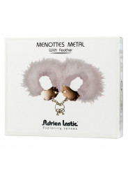 ADRIEN LASTIC - MANETTE IN METALLO CON PIUME BIANCHE