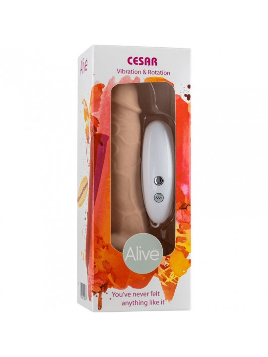 ALIVE - VIBRATORE E ROTATORE REALISTICO DEL PENE CESAR 17,5 CM