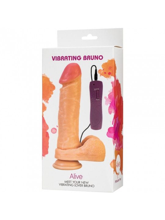 ALIVE - VIBRATORE PENE REALISTICO BRUNO 22 CM