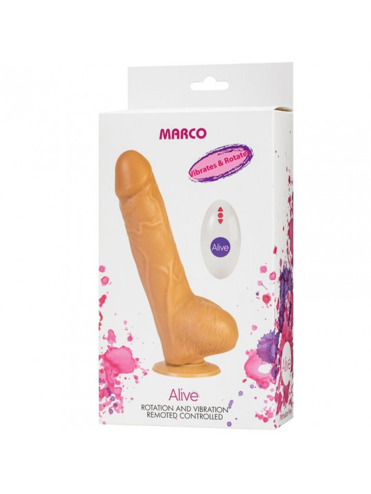 ALIVE - MARCO REALISTIC VIBRATORE E ROTATORE TELECOMANDO DEL PENE 19 CM