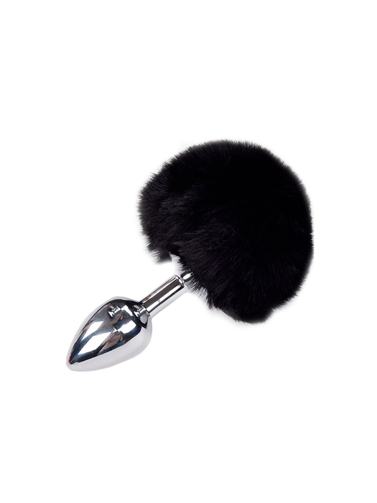 ALIVE - PLUG PIACERE ANALE METALLO LISCIO FLUFFY NERO TAGLIA M