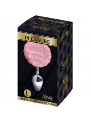 ALIVE - PLUG PIACERE ANALE METALLO LISCIO ROSA FLUFFY TAGLIA S