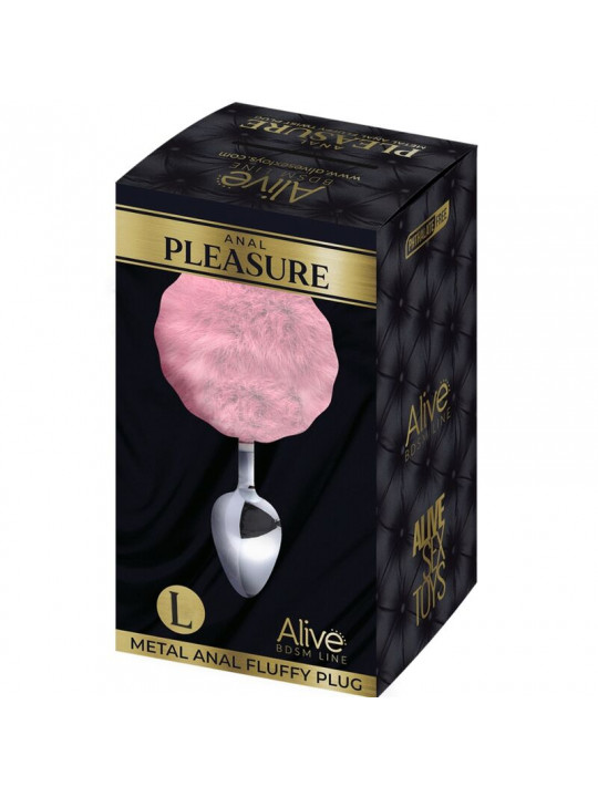 ALIVE - PLUG PIACERE ANALE METALLO LISCIO ROSA FLUFFY TAGLIA S