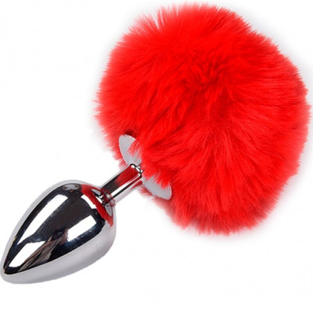 ALIVE - PLUG PIACERE ANALE METALLO LISCIO ROSSO FLUFFY TAGLIA S