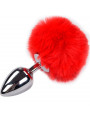 ALIVE - PLUG PIACERE ANALE METALLO LISCIO ROSSO FLUFFY TAGLIA S