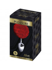 ALIVE - PLUG PIACERE ANALE METALLO LISCIO ROSSO FLUFFY TAGLIA S