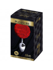 ALIVE - PLUG PIACERE ANALE METALLO LISCIO ROSSO FLUFFY TAGLIA M