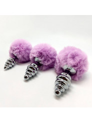 ALIVE - PLUG PIACERE ANALE SPIRALE METALLO FLUFFY VIOLA TAGLIA M