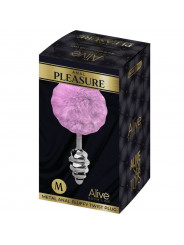 ALIVE - PLUG PIACERE ANALE SPIRALE METALLO FLUFFY VIOLA TAGLIA M