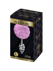 ALIVE - PLUG PIACERE ANALE SPIRALE METALLO FLUFFY VIOLA TAGLIA L