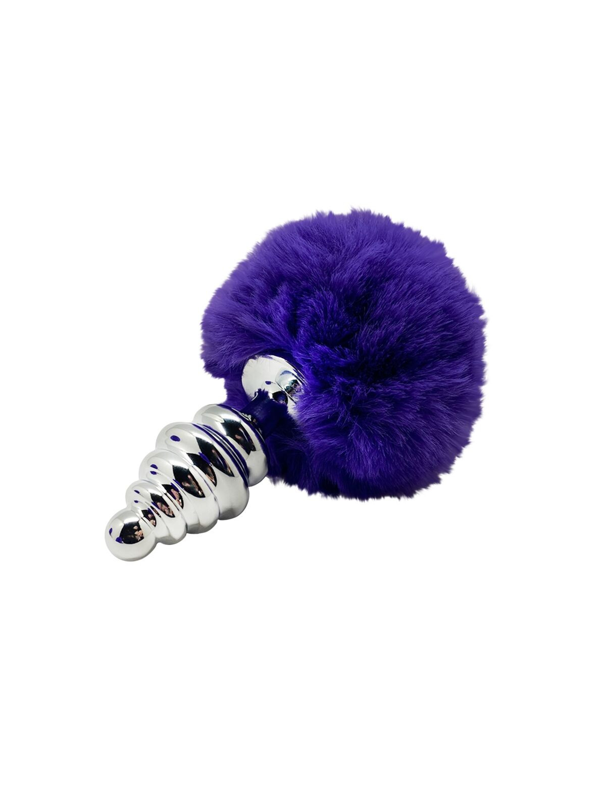 ALIVE - PLUG PIACERE ANALE SPIRALE METALLO FLUFFY VIOLA SCURO TAGLIA S