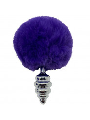 ALIVE - PLUG PIACERE ANALE SPIRALE METALLO FLUFFY VIOLA SCURO TAGLIA S