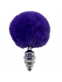 ALIVE - PLUG PIACERE ANALE SPIRALE METALLO FLUFFY VIOLA SCURO TAGLIA S