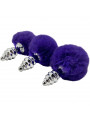 ALIVE - PLUG PIACERE ANALE SPIRALE METALLO FLUFFY VIOLA SCURO TAGLIA S