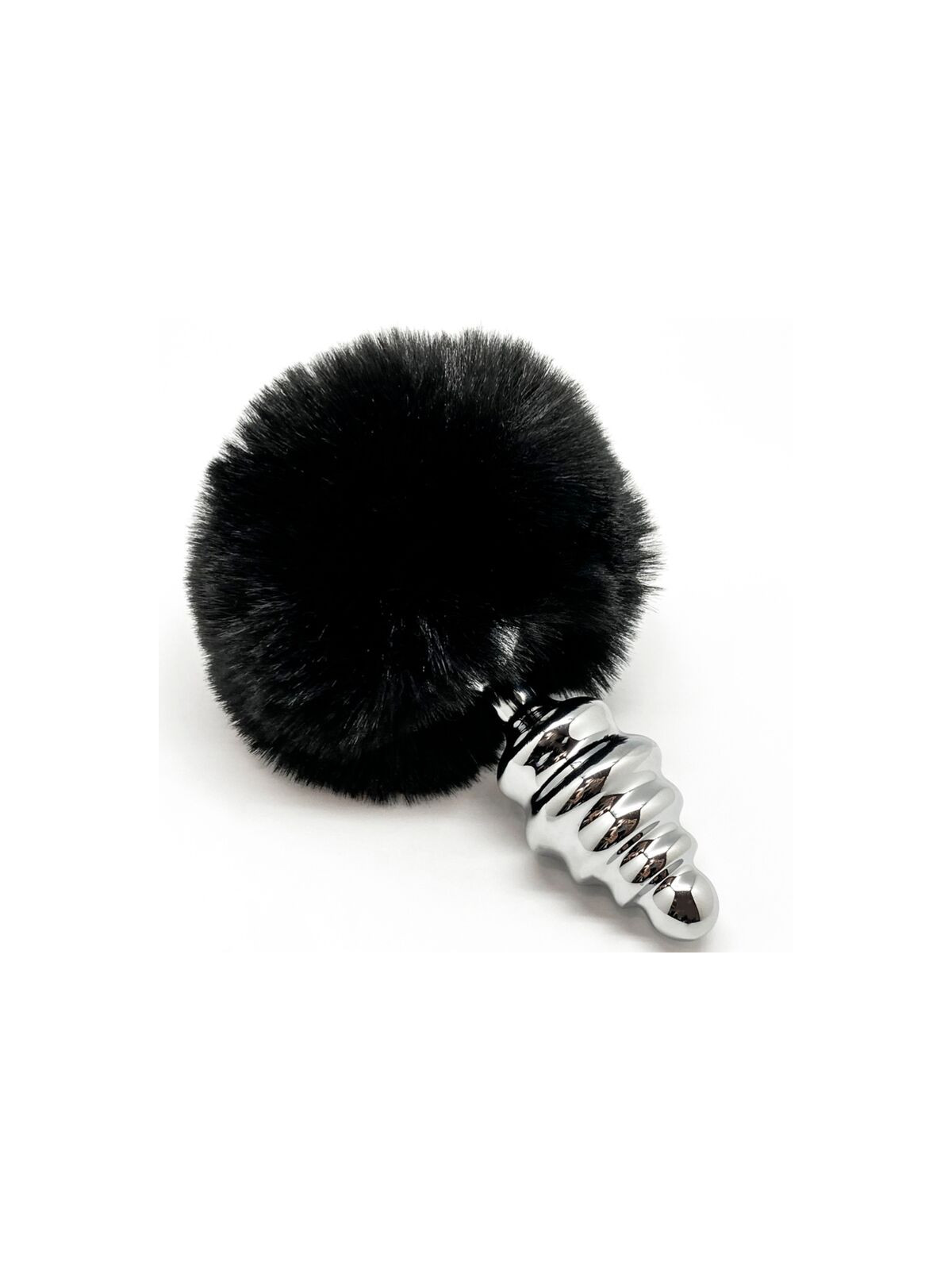 ALIVE - PLUG PIACERE ANALE SPIRALE METALLO FLUFFY NERO TAGLIA S