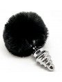 ALIVE - PLUG PIACERE ANALE SPIRALE METALLO FLUFFY NERO TAGLIA S