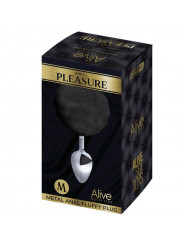 ALIVE - PLUG PIACERE ANALE SPIRALE METALLO FLUFFY NERO TAGLIA M