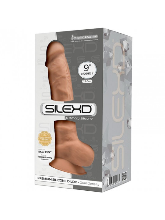 SILEXD - MODELLO 1 PENE REALISTICO PREMIUM SILEXPAN SILICONE CARAMEL 23 CM