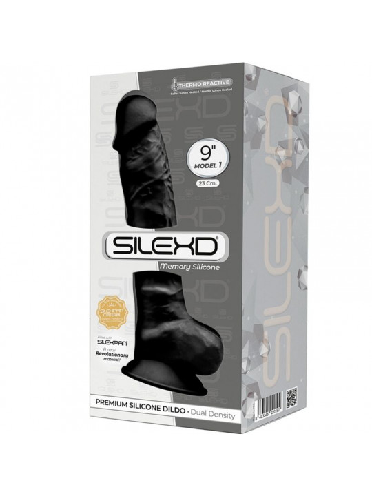 SILEXD - MODELLO 1 PENE REALISTICO PREMIUM SILEXPAN SILICONE NERO 23 CM