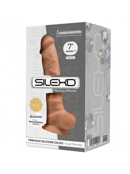 SILEXD - MODELLO 1 PENE REALISTICO PREMIUM SILEXPAN SILICONE CARAMEL 17.5 CM