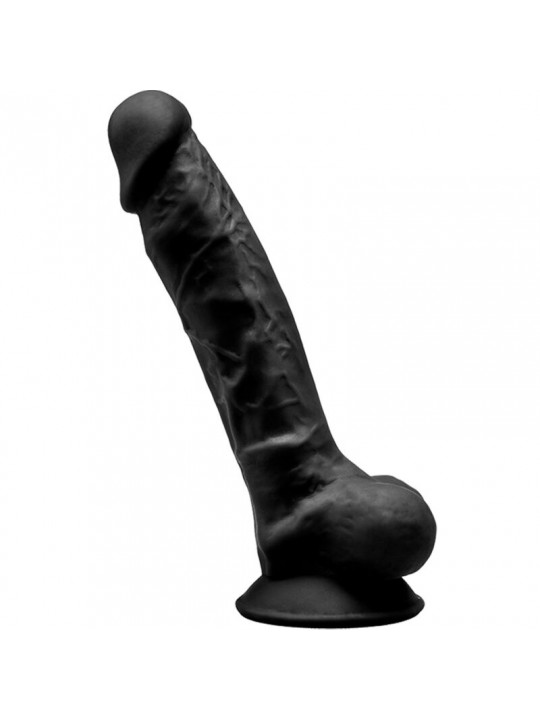 SILEXD - MODELLO 1 PENE REALISTICO PREMIUM SILEXPAN SILICONE NERO 17.5 CM