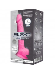 SILEXD - MODELLO 1 PENE REALISTICO IN SILICONE PREMIUM SILEXPAN ROSA FLUORESCENTE 17.5 CM