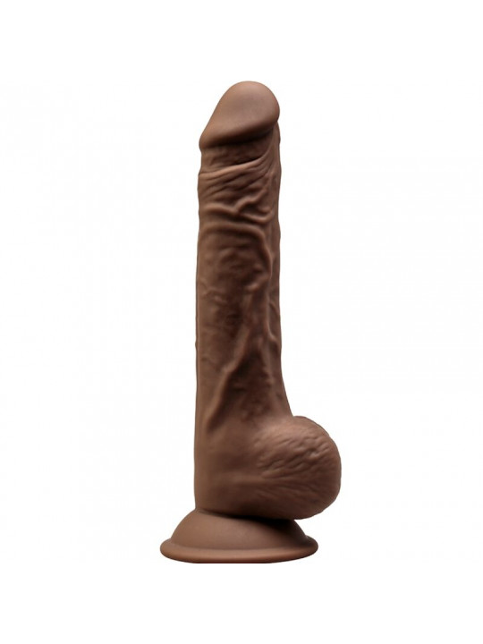 SILEXD - MODELLO 1 PENE REALISTICO PREMIUM SILEXPAN SILICONE MARRONE 24 CM