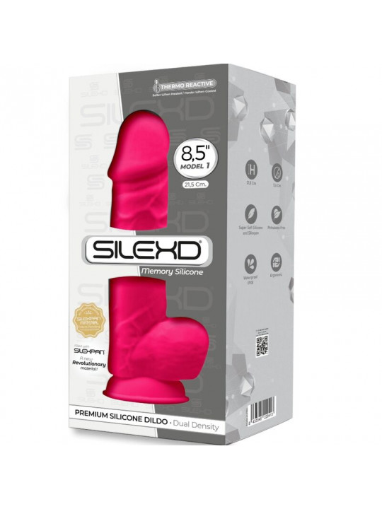 SILEXD - MODELLO 1 PENE REALISTICO PREMIUM SILEXPAN SILICONE FUCSIA 21.5 CM