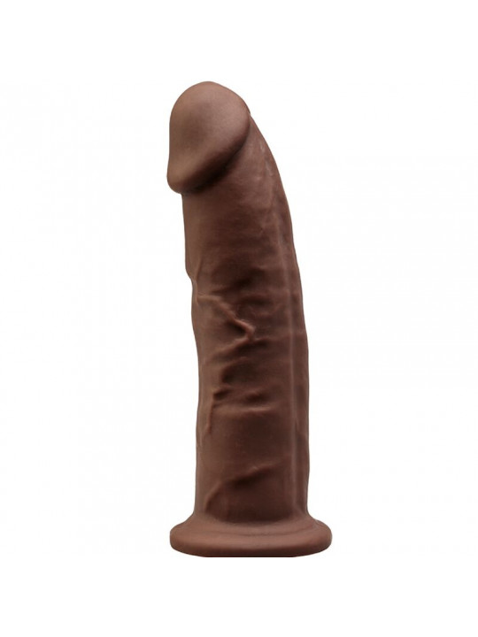 SILEXD - MODELLO 2 PENE REALISTICO PREMIUM SILEXPAN SILICONE MARRONE 23 CM