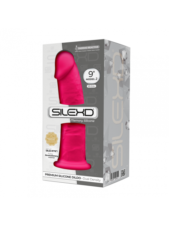 SILEXD - MODELLO 2 PENE REALISTICO PREMIUM SILEXPAN SILICONE FUCSIA 23 CM