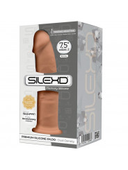 SILEXD - MODELLO 2 PENE REALISTICO PREMIUM SILEXPAN SILICONE CARAMEL 19 CM