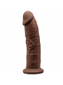 SILEXD - MODELLO 2 PENE REALISTICO PREMIUM SILEXPAN SILICONE MARRONE 19 CM