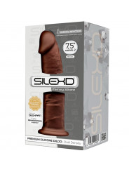 SILEXD - MODELLO 2 PENE REALISTICO PREMIUM SILEXPAN SILICONE MARRONE 19 CM