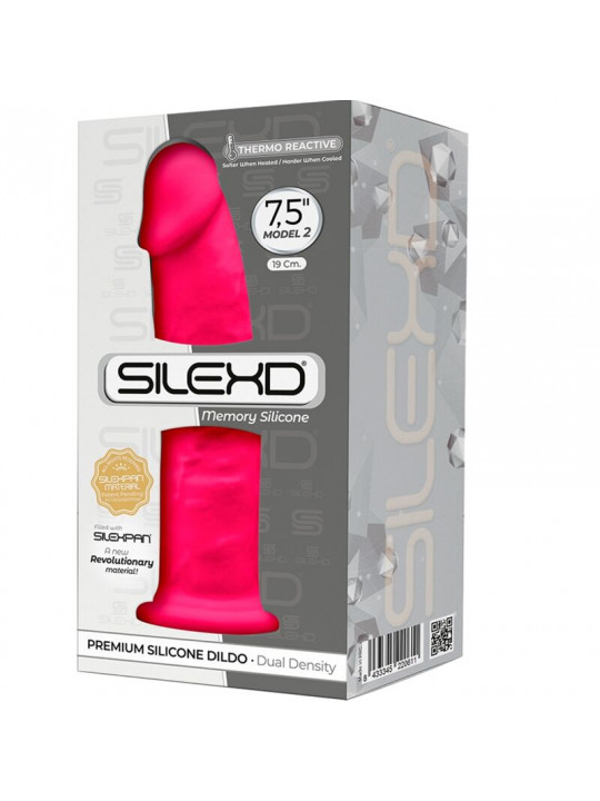 SILEXD - MODELLO 2 PENE REALISTICO PREMIUM SILEXPAN SILICONE FUCSIA 19 CM