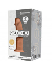 SILEXD - MODELLO 2 PENE REALISTICO PREMIUM SILEXPAN SILICONE CARAMEL 15 CM