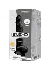 SILEXD - MODELLO 1 PENE REALISTICO PREMIUM SILEXPAN SILICONE NERO 20 CM