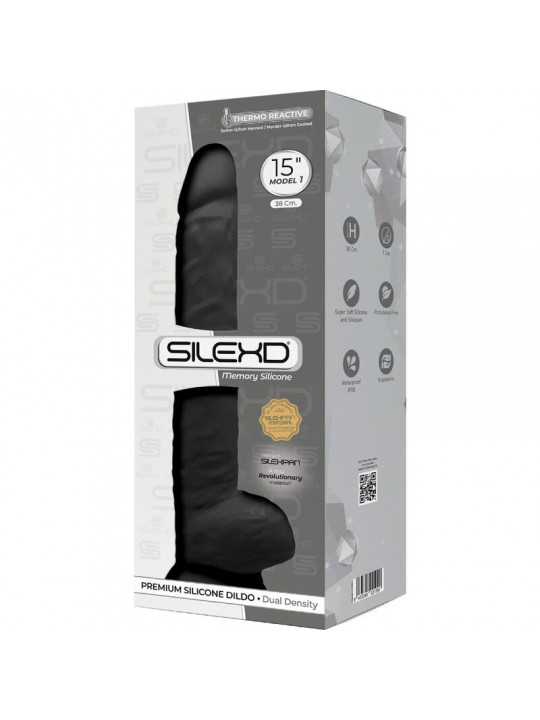 SILEXD - MODELLO 1 PENE REALISTICO PREMIUM SILEXPAN SILICONE NERO 38 CM