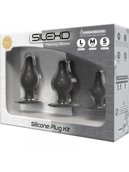 SILEXD - KIT TAPPO ANALE PREMIUM SILEXPAN SILICONE TERMOREATTIVO MISURA S/M/L