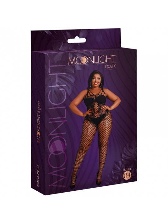 MOONLIGHT - BODYSTOCKING MODELLO 4 NERO TAGLIA FORTE