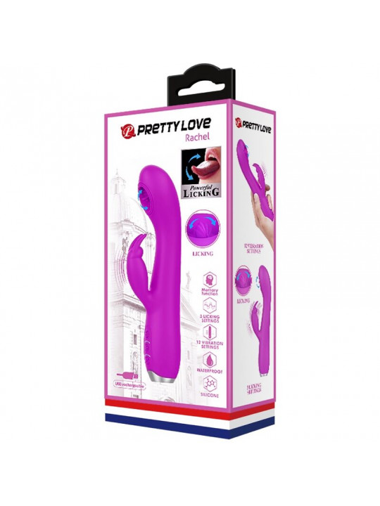 PRETTY LOVE - VIBRATORE RICARICABILE RACHEL CON VENTOSA VIOLA