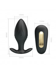 PRETTY LOVE - VIBRATORE RICARICABILE PLUG ANALE REGINA NERO