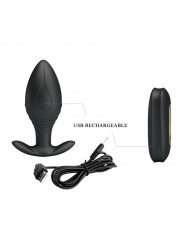 PRETTY LOVE - VIBRATORE RICARICABILE PLUG ANALE REGINA NERO