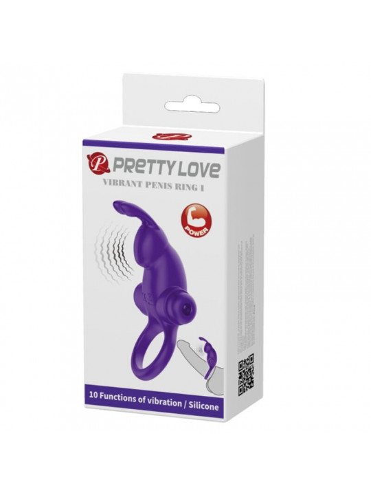 PRETTY LOVE - ANELLO VIBRATORE I CONIGLIO PER PENE VIOLA