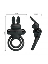 PRETTY LOVE - ANELLO VIBRATOR III RABBIT PER PENE NERO