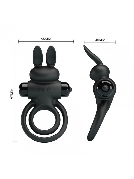 PRETTY LOVE - ANELLO VIBRATOR III RABBIT PER PENE NERO