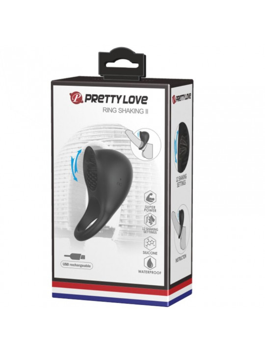 PRETTY LOVE - ANELLO VIBRANTE PER PENE CON LINGUA NERA