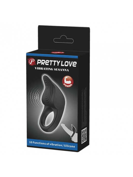 PRETTY LOVE - ANELLO VIBRANTE PER PENE SUSANNA NERO